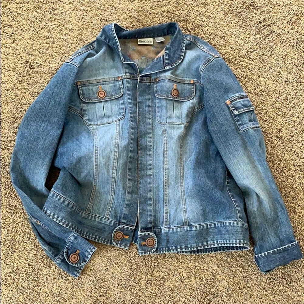 Denim Jean Jacket with Inner Design